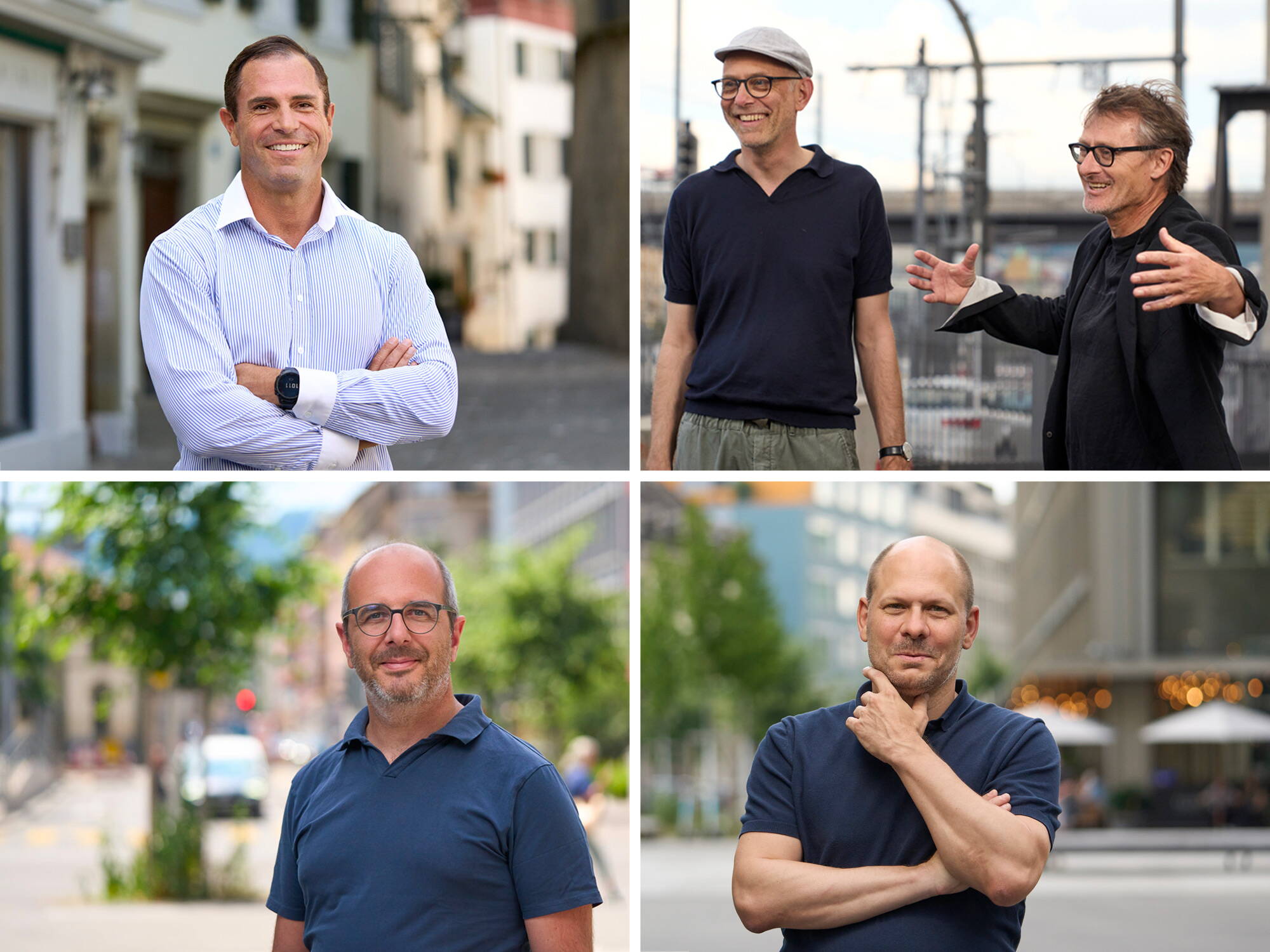 Vier Bilder der fünf Kontaktpersonen des Beratungstelefons als Collage