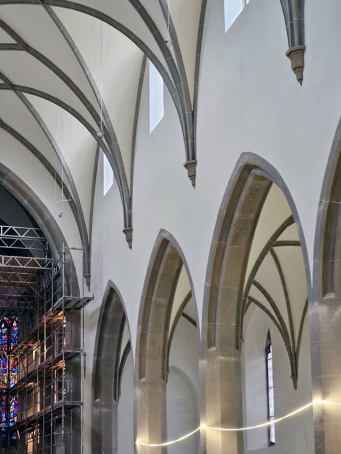 Kirche Unterägeri: hier wurde eine umfassende Putzsanierung innen und aussen vorgenommen.