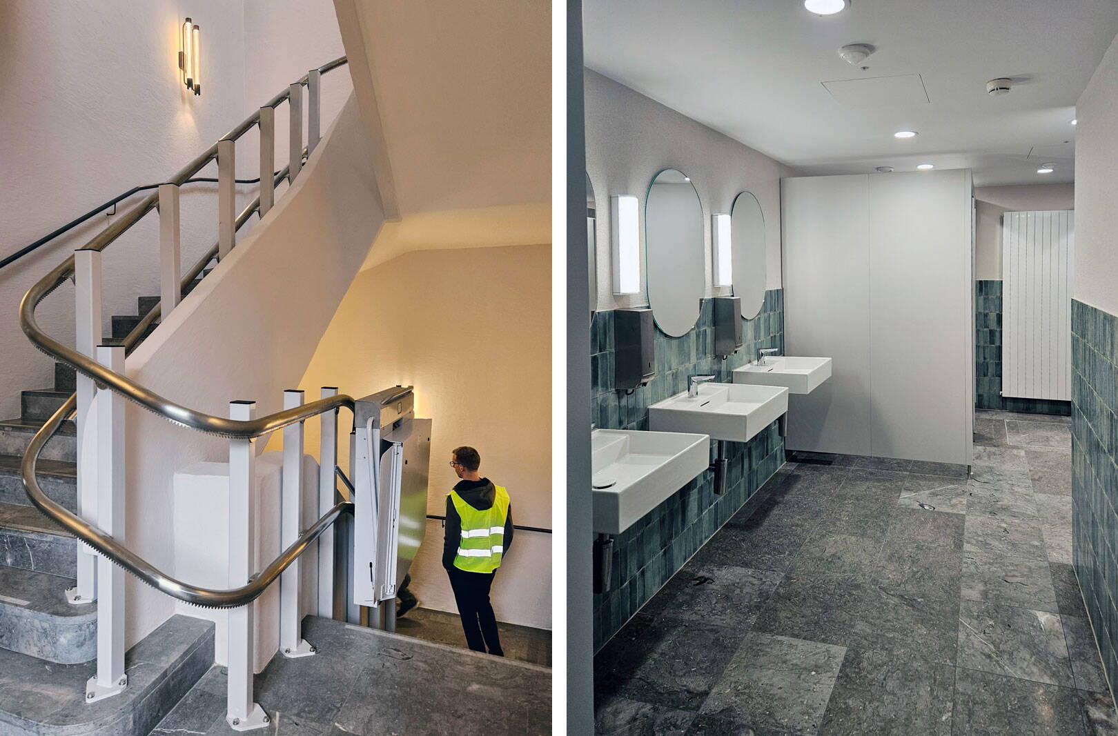 Barrierefreier Zugang zur Empore und den Sanitärräumen im UG: Dank dem neuen Treppenlift gewährleistet. 